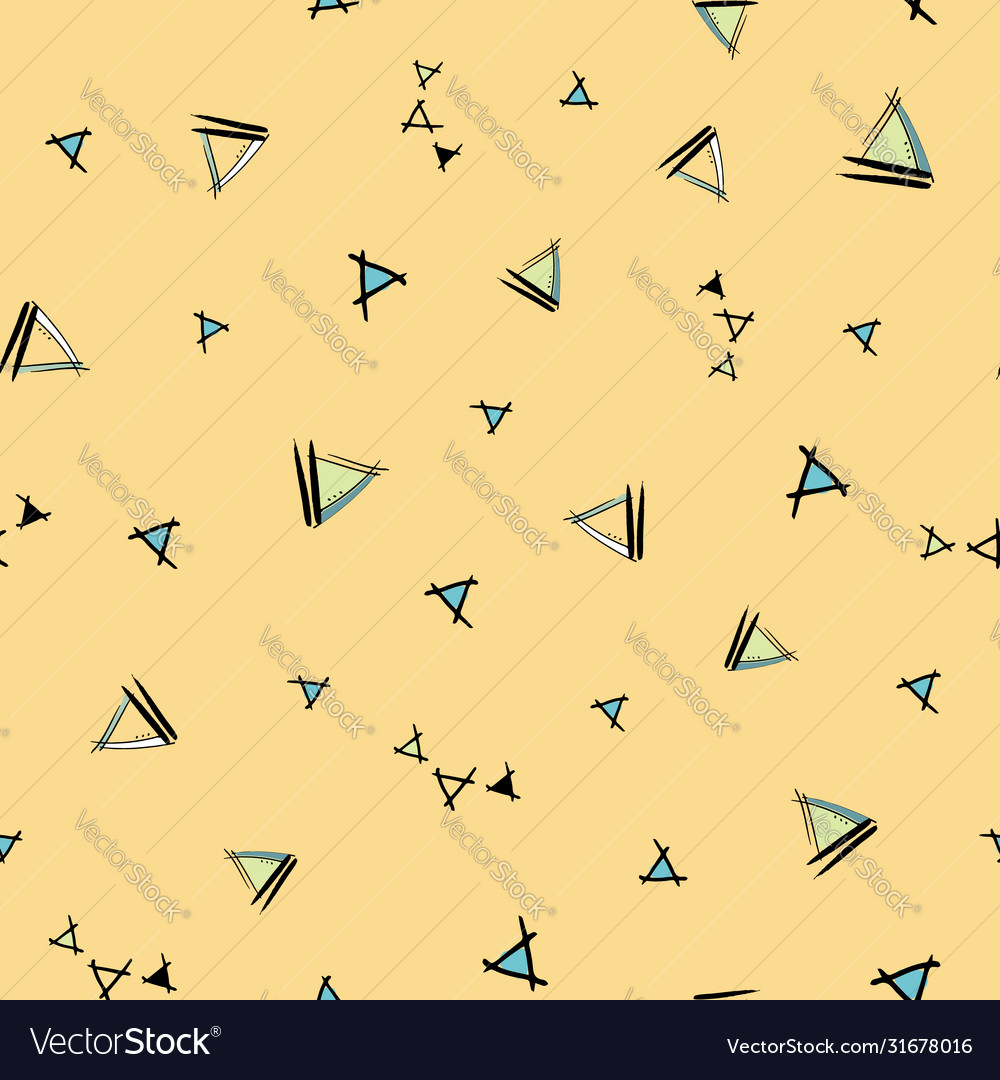 Bity triangles hand drawn seamless repeat Vector Image