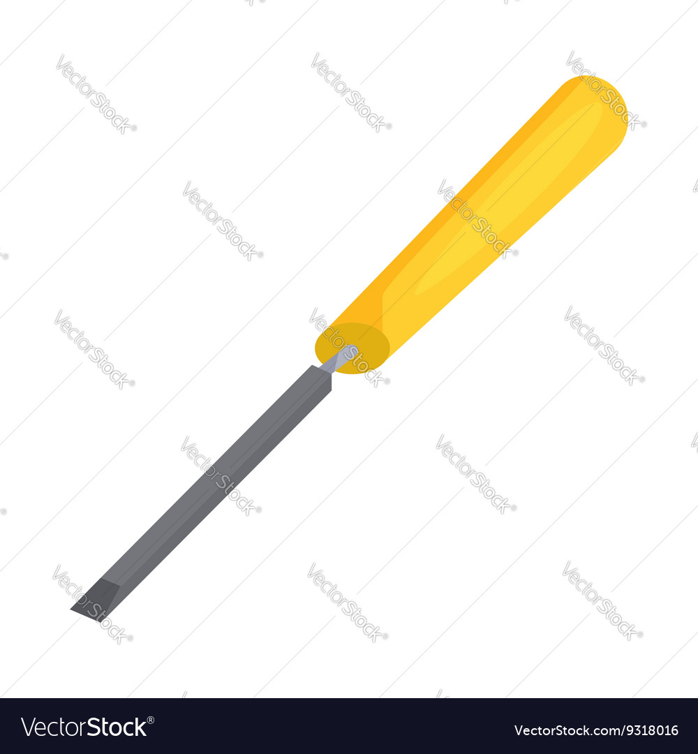 Chisel icon in cartoon style Royalty Free Vector Image