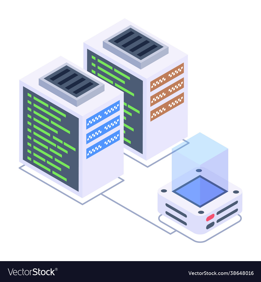 Connected servers Royalty Free Vector Image - VectorStock