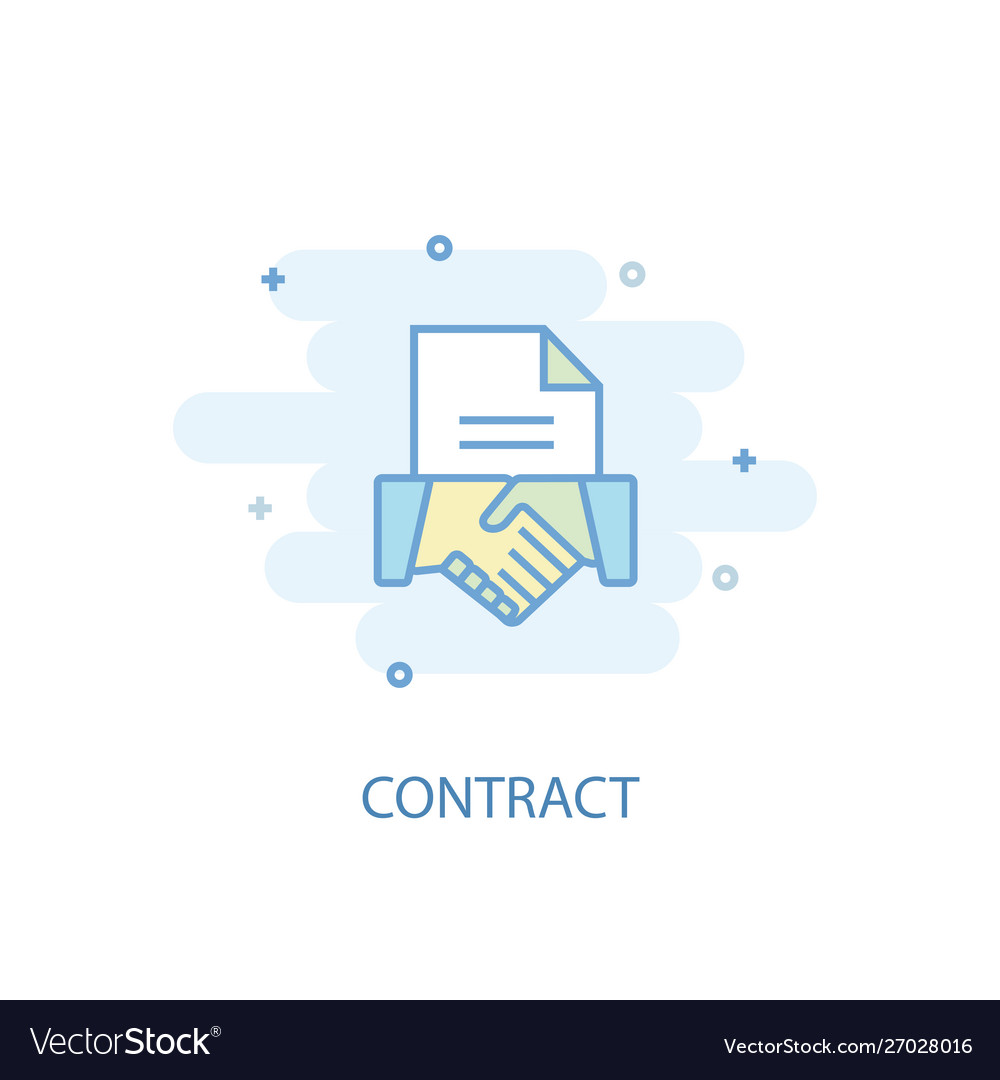 Contract line concept simple icon colored