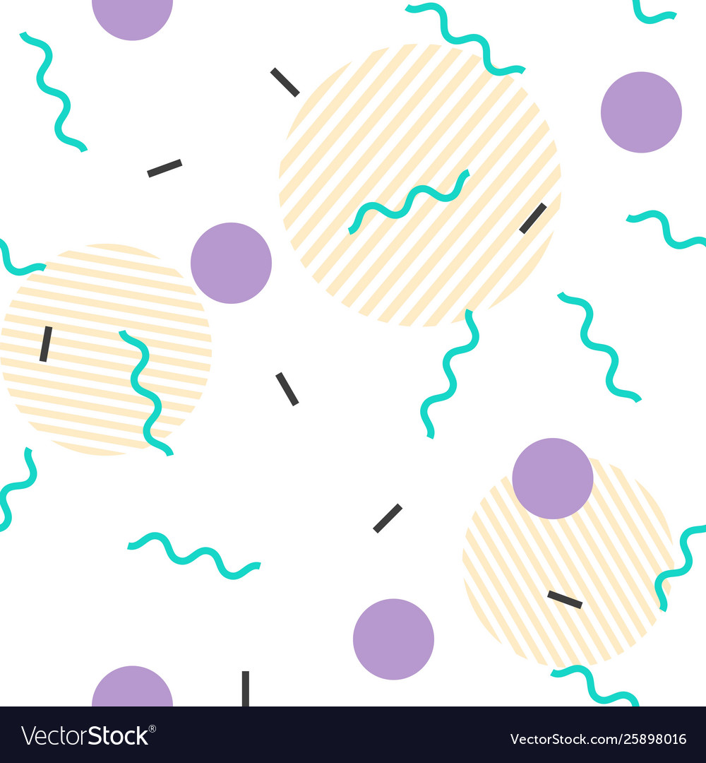 Memphis seamless pattern with geometric element