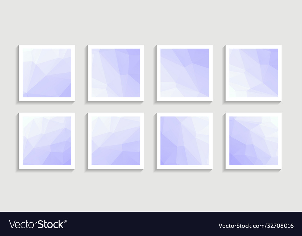 Moderne Mosaik niedrige Poly Artwork Poster Set vector image Moderne Mosaik niedrige Poly Artwork Poster Set