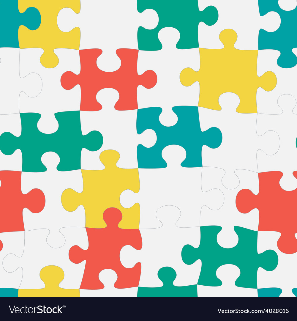 Puzzle Seamless Pattern Royalty Free Vector Image