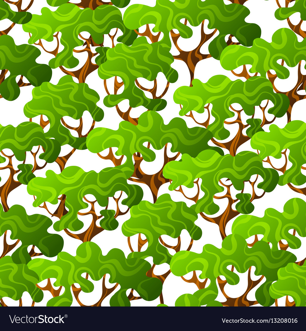 Seamless pattern with abstract stylized trees