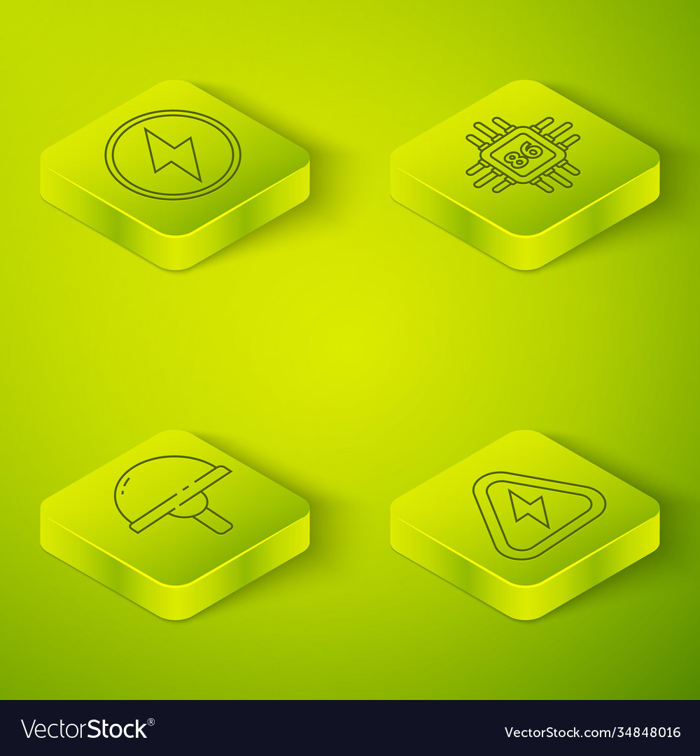 Set isometrischer Prozessor mit Mikroschaltungen cpu vector image Set isometrischer Prozessor mit Mikroschaltungen cpu
