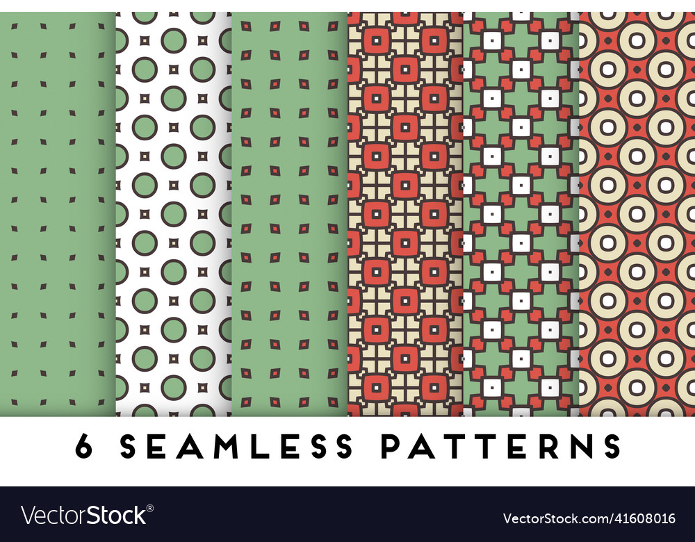 Simple seamless pattern collection with colorful Vector Image Simple seamless pattern collection with colorful