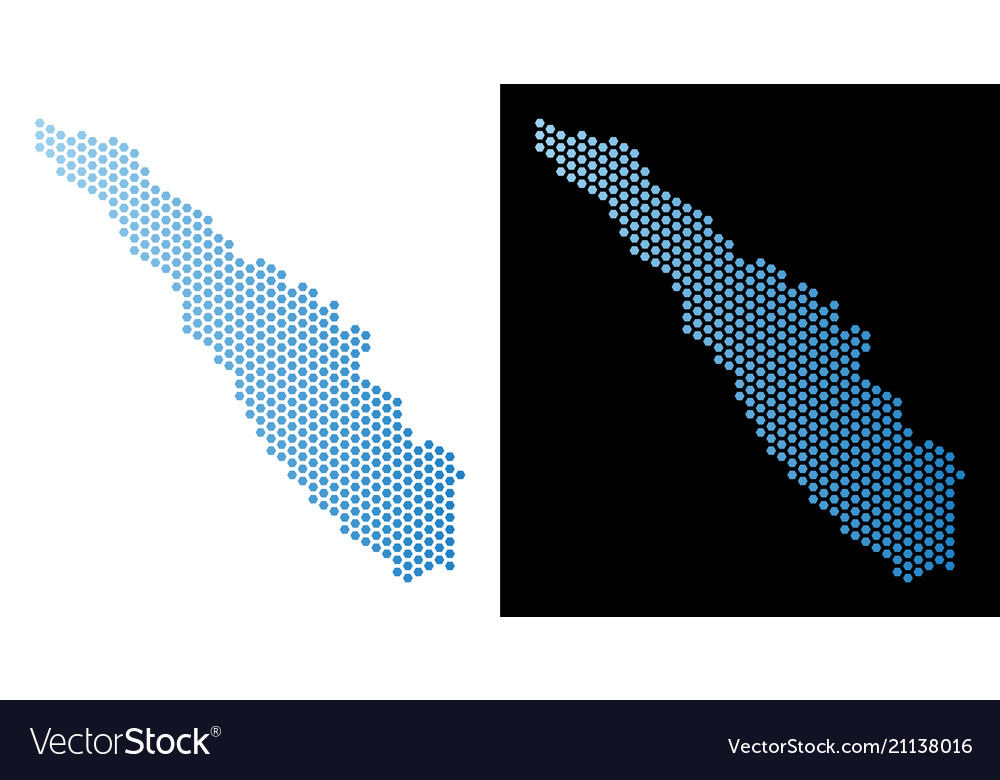 Sumatra island map hexagonal abstraction