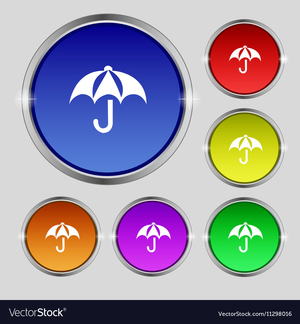 Umbrella icon sign round symbol on bright Vector Image