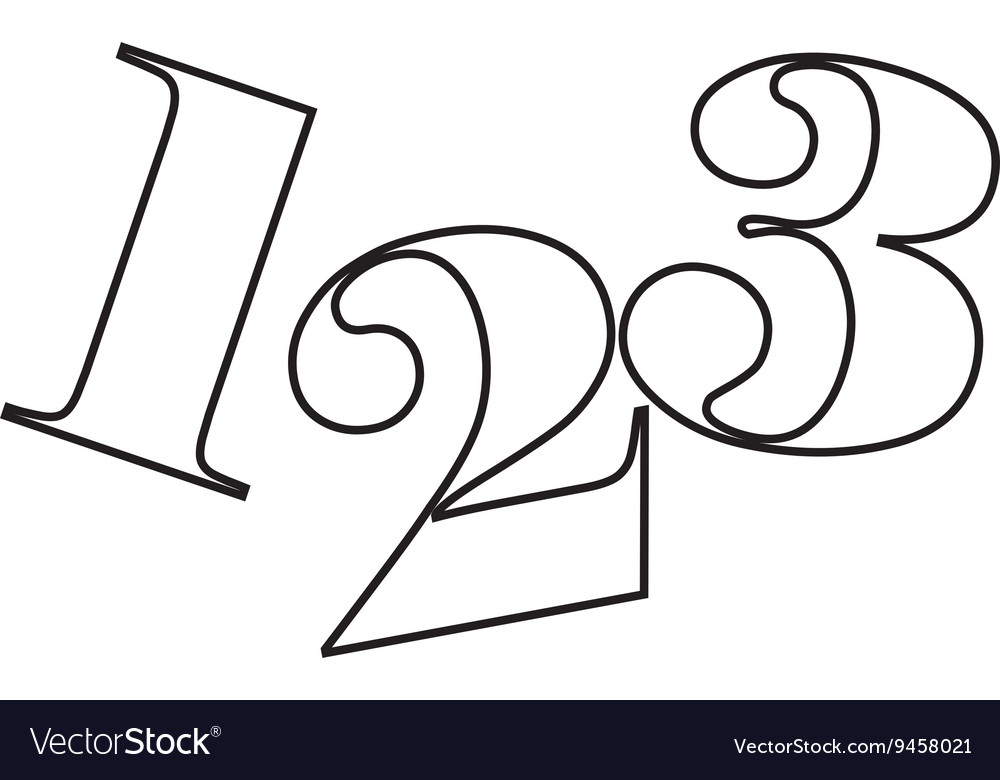 123 Numbers Drawing Isolated Icon Design Vector Image