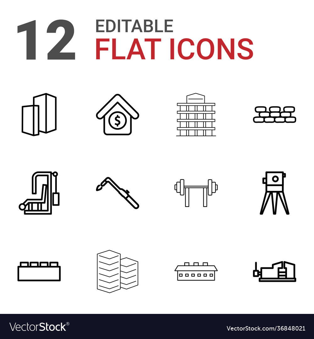 Building icons vector image Building icons