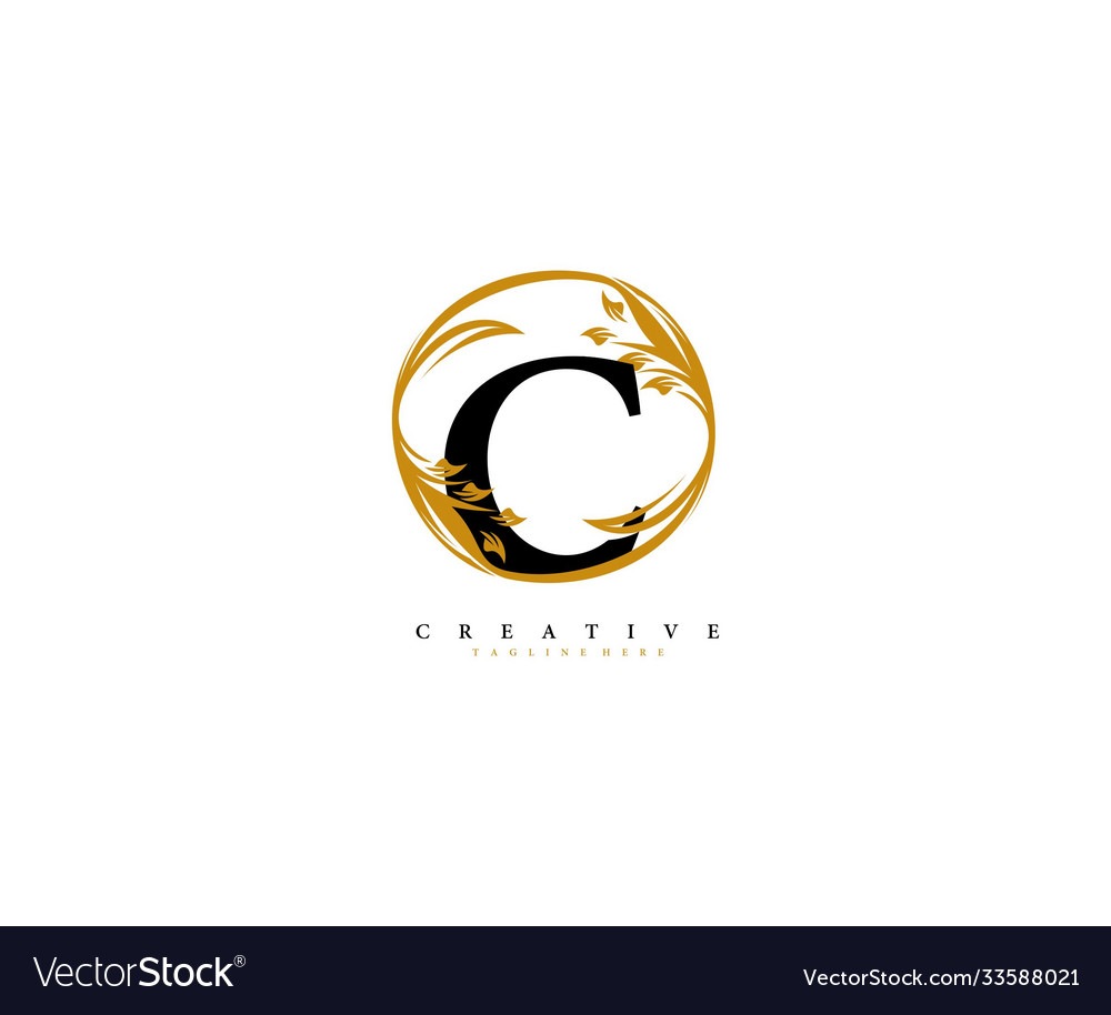 C letter linked rounded circle elegance monogram