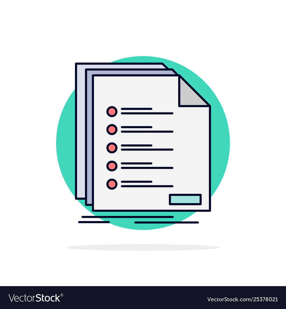 Check filing list listing registration flat color
