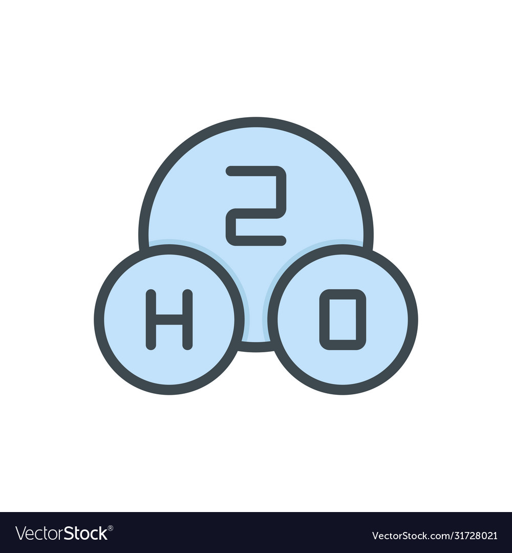 Chemical formula h2o icon symbol isolated