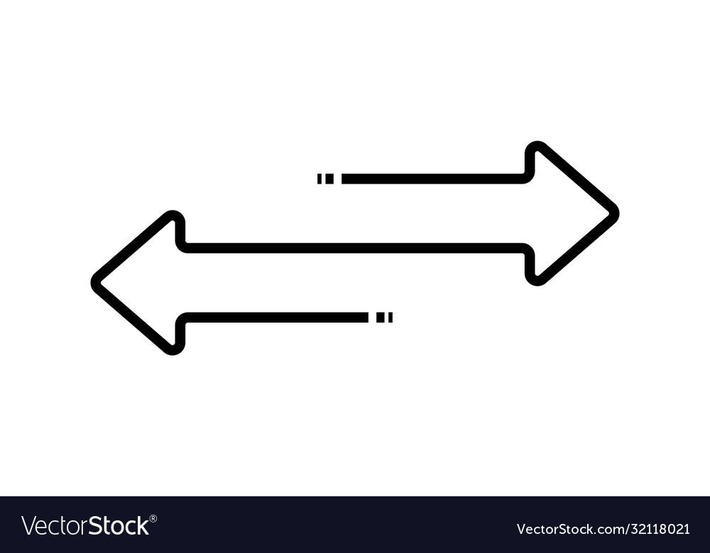 Contour a double multidirectional arrow flat