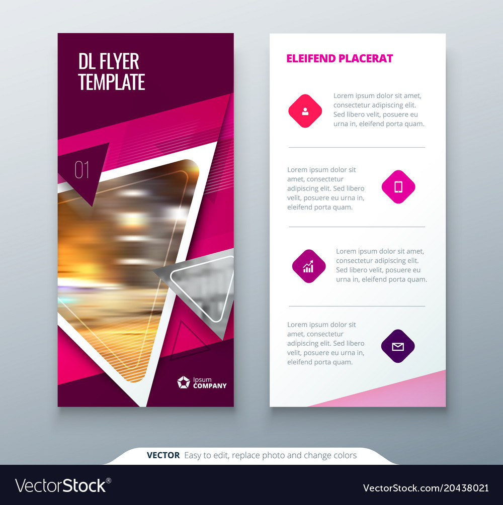 Dl Flyer Design Pink Template Flyer Banner Vector Image