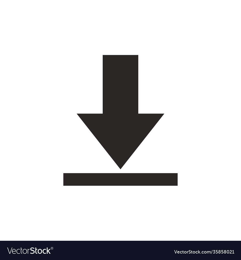 Download file icon in flat style arrow down