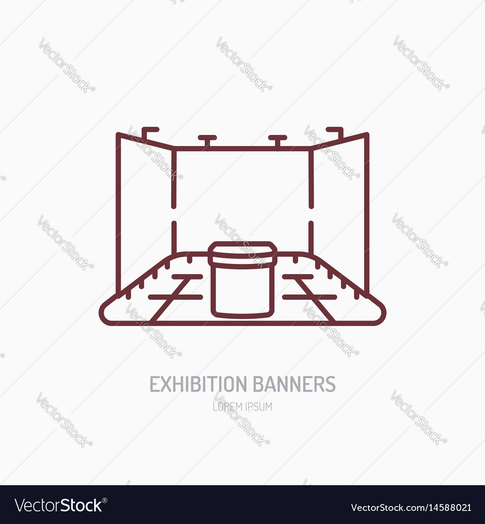 Exhibition banner stand line icon Royalty Free Vector Image