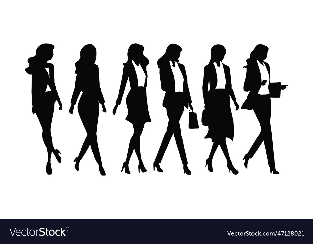 Female accountant and office employee silhouette vector image Female accountant and office employee silhouette