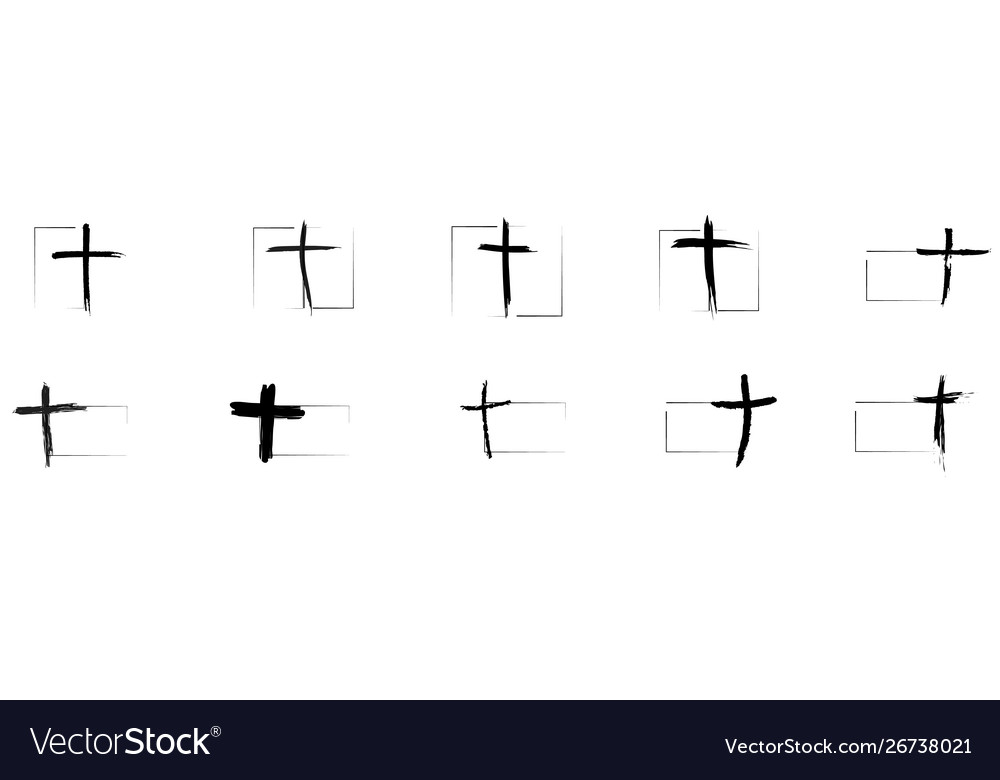 Hand-drawn Black Cross Royalty Free Vector Image