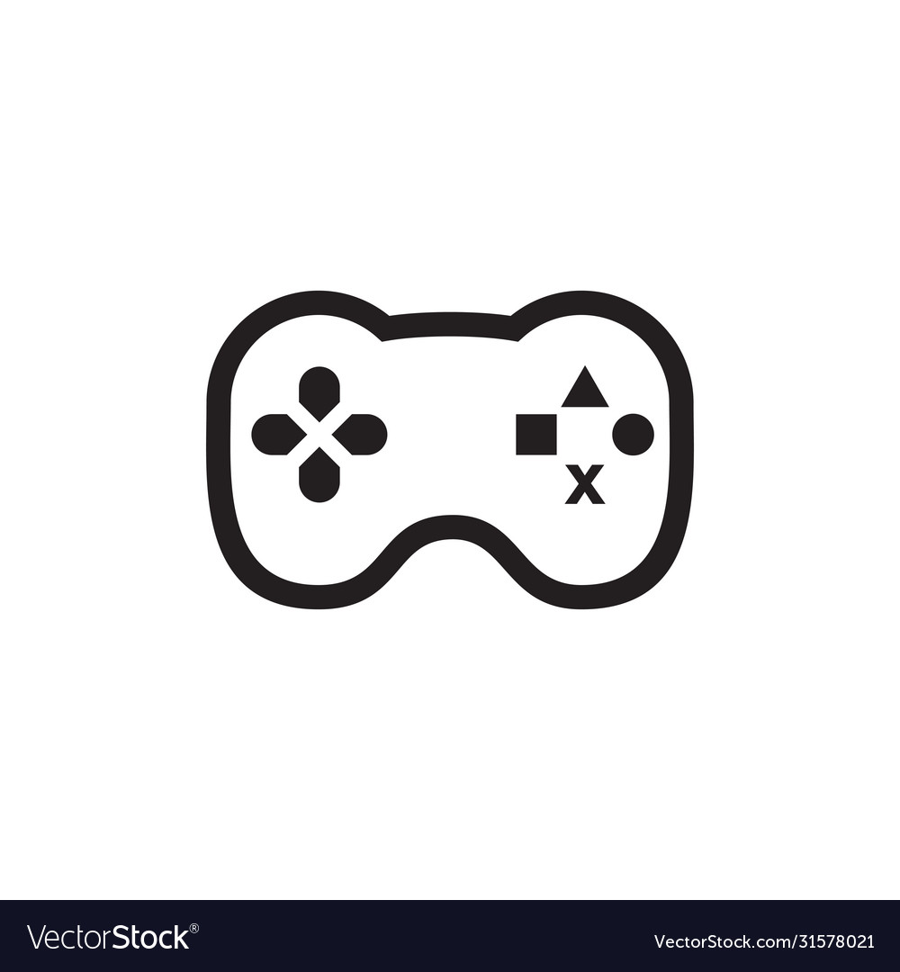 Games logo with gamepad Royalty Free Vector Image