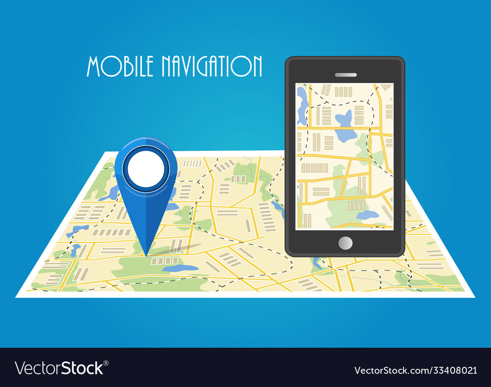 Map concept mobile navigation delivery vector image Map concept mobile navigation delivery