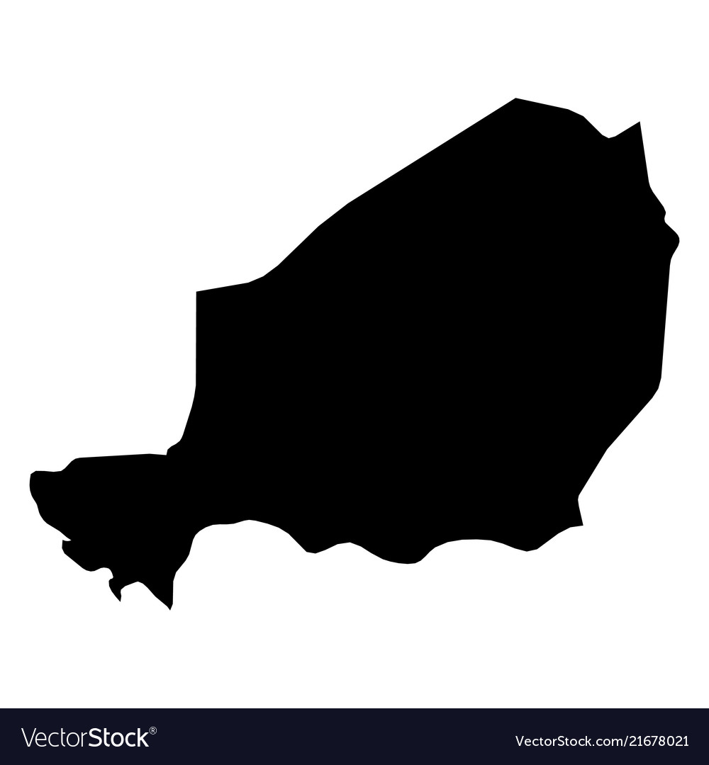 Niger - solid black silhouette map of country area