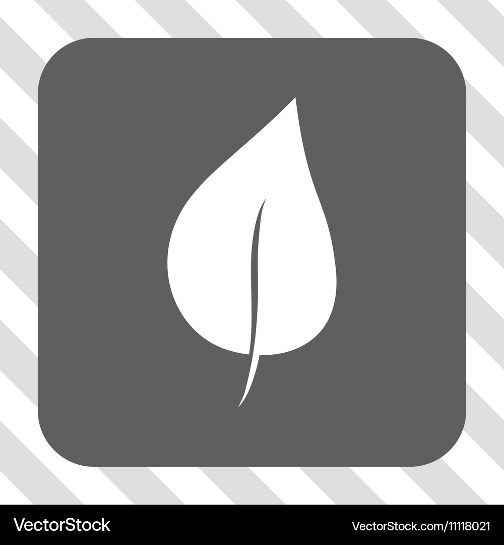 Plant leaf rounded square button Royalty Free Vector Image