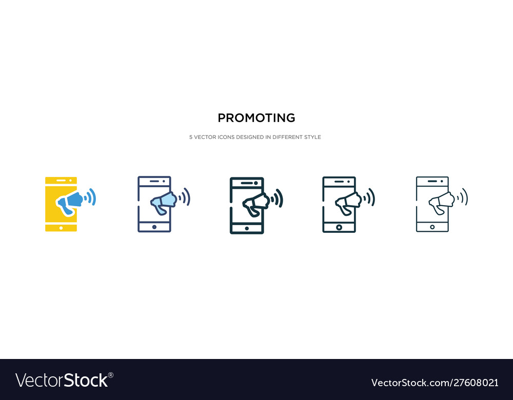 Promoting icon in different style two colored