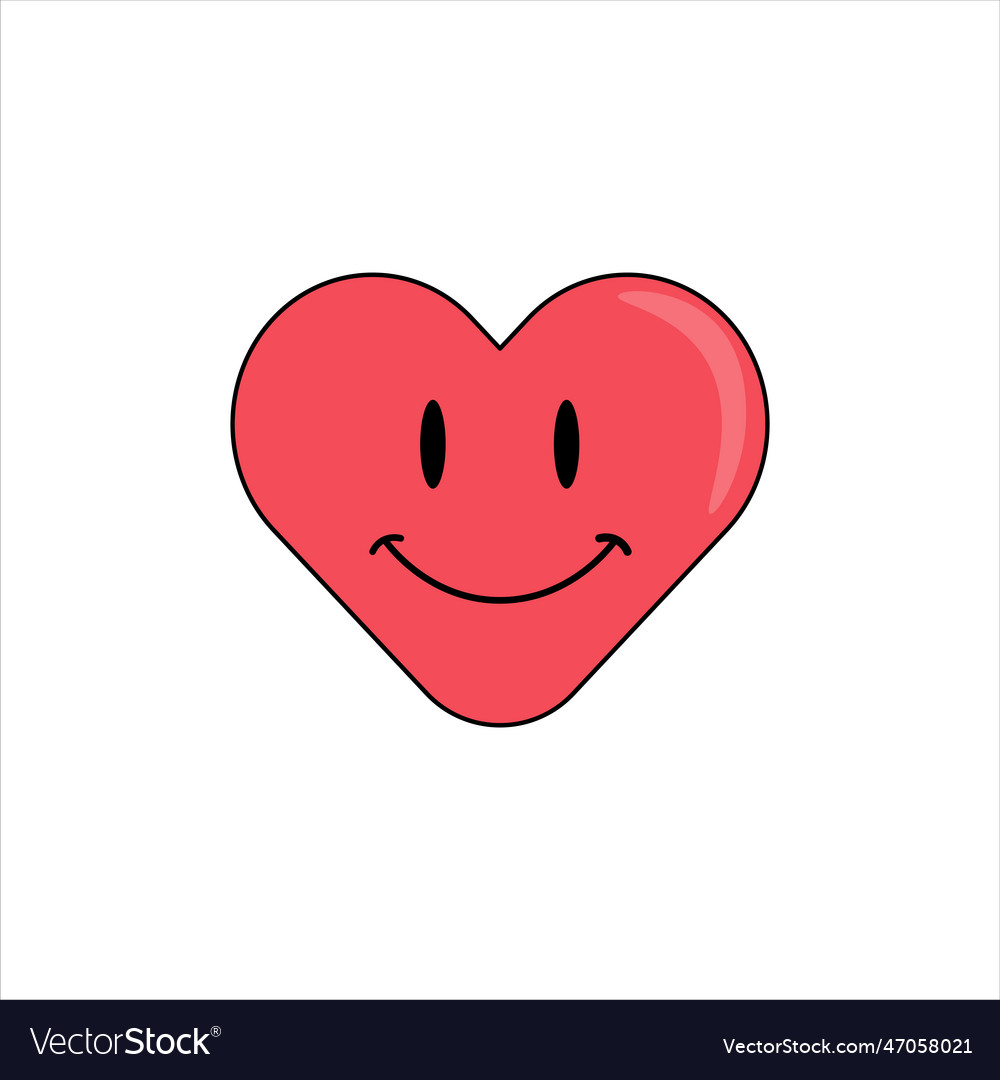 Retro smiley sticker Royalty Free Vector Image