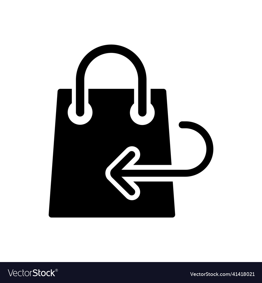 Return policy black glyph icon Royalty Free Vector Image