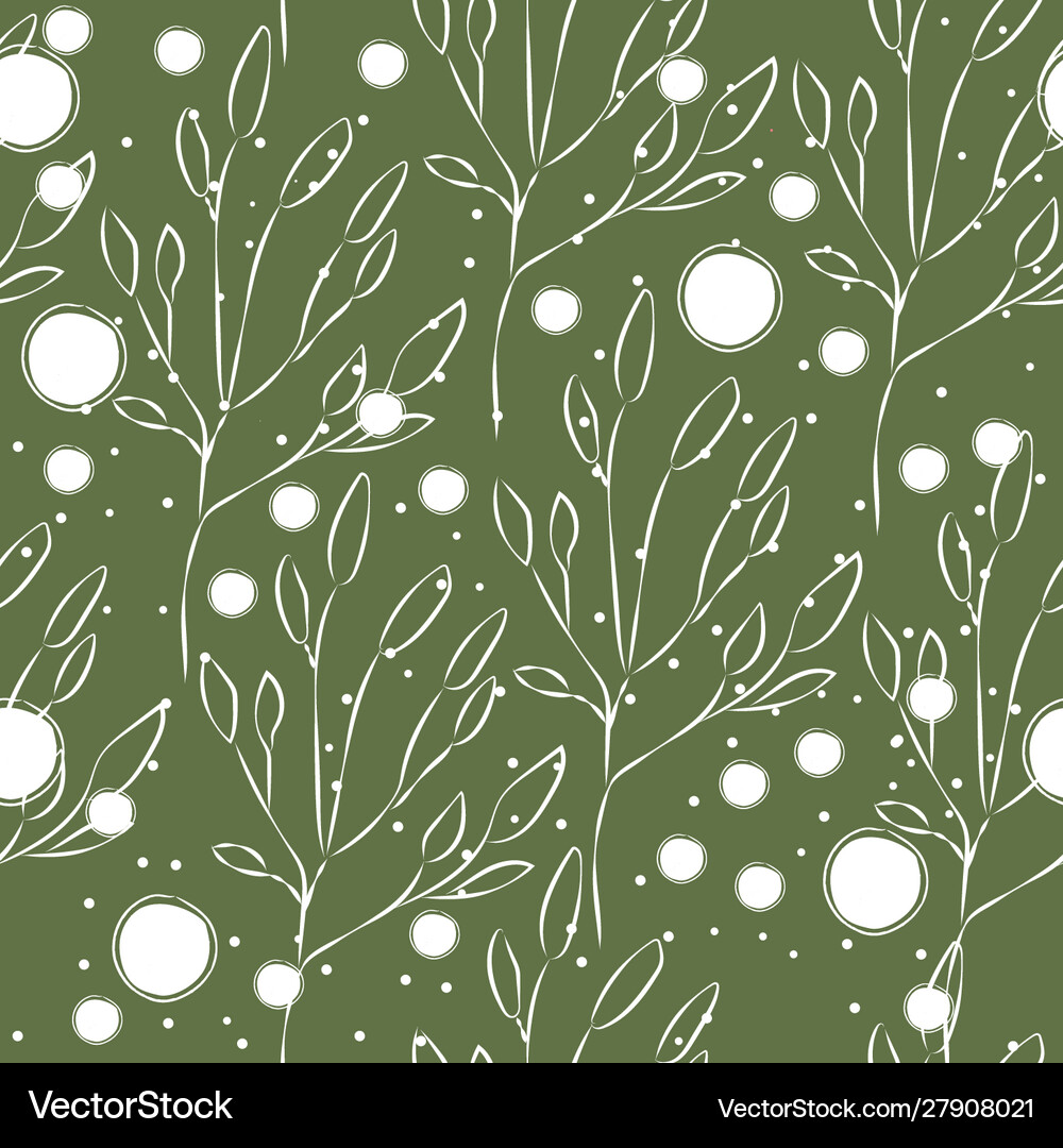 Seamless pattern with cute flowers hand drawn Vector Image