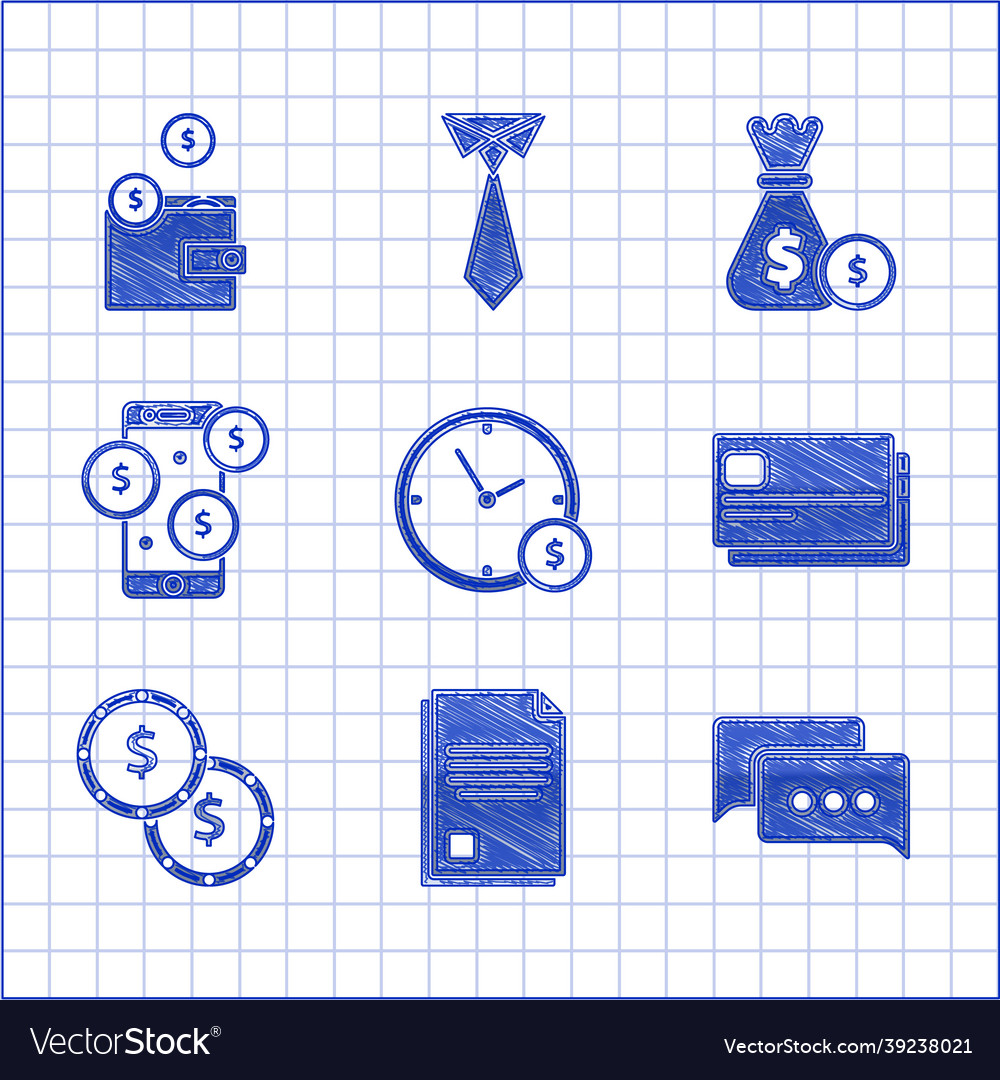 Set time is money file document speech bubble vector image Set time is money file document speech bubble