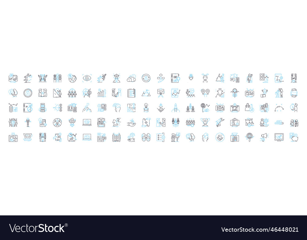 Statistics and charts line icons set vector image Statistics and charts line icons set