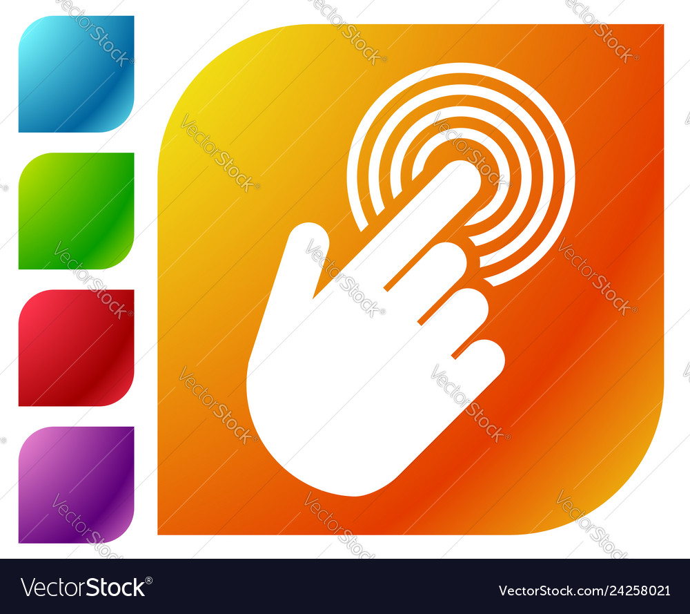 Tapping touchscreen on interface mobile phone icon