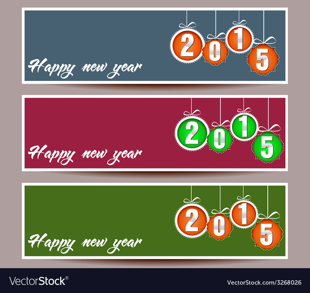 Banner set of happy new year
