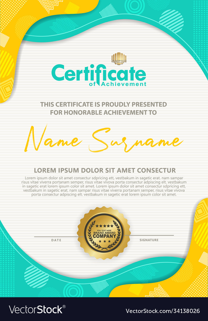 Certificate template with texture modern pattern