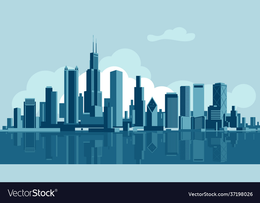 Chicago illinois skyline Royalty Free Vector Image