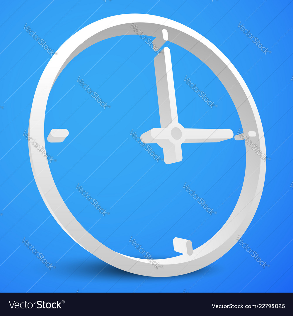 Clock icon with minute hour pointer vector image Clock icon with minute hour pointer