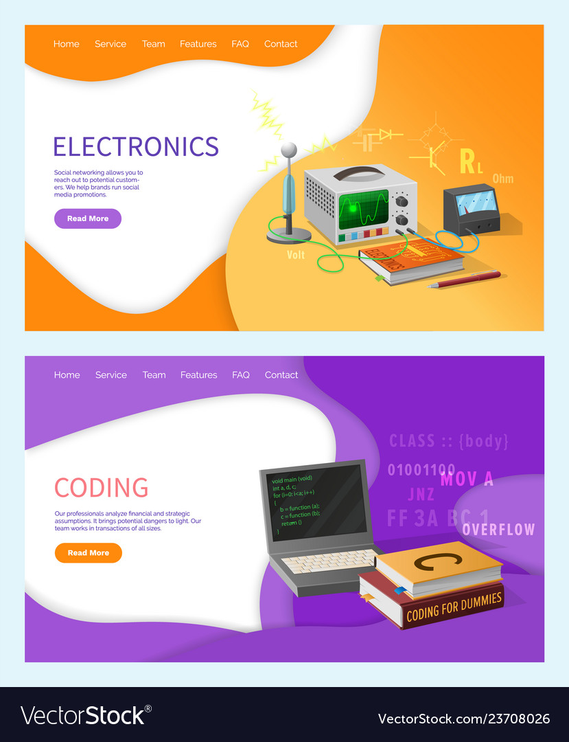 Coding lessons programming on computer subject Vector Image