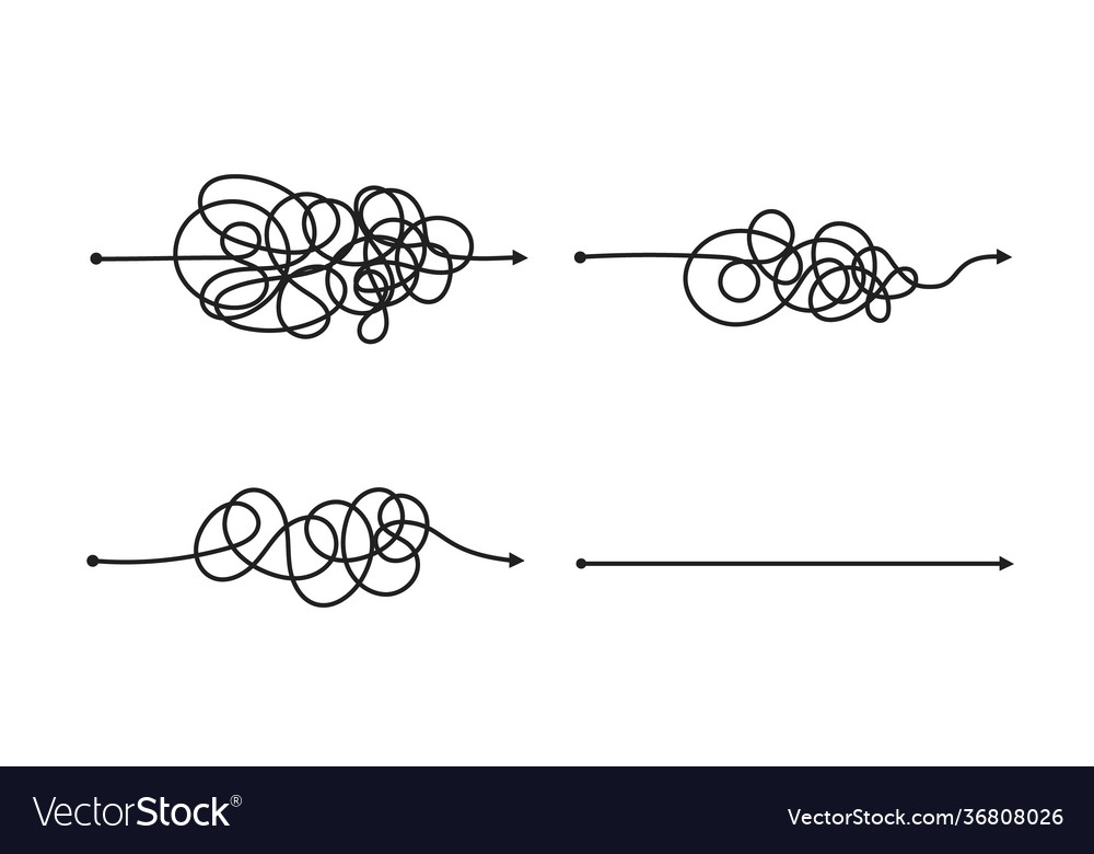 Complex and easy simple way from start to end vector image Complex and easy simple way from start to end
