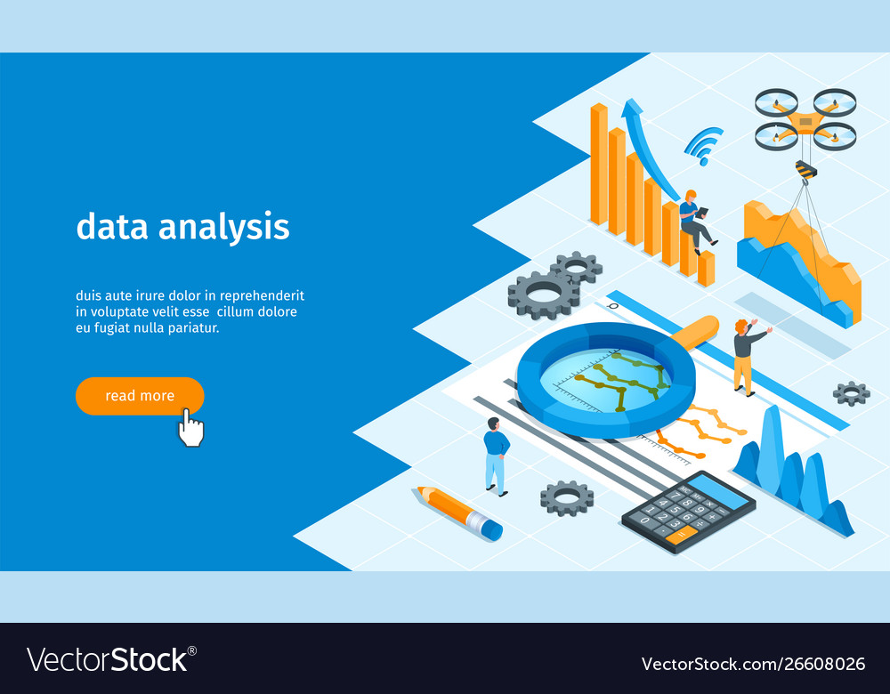 Data analysis banner 02 Royalty Free Vector Image