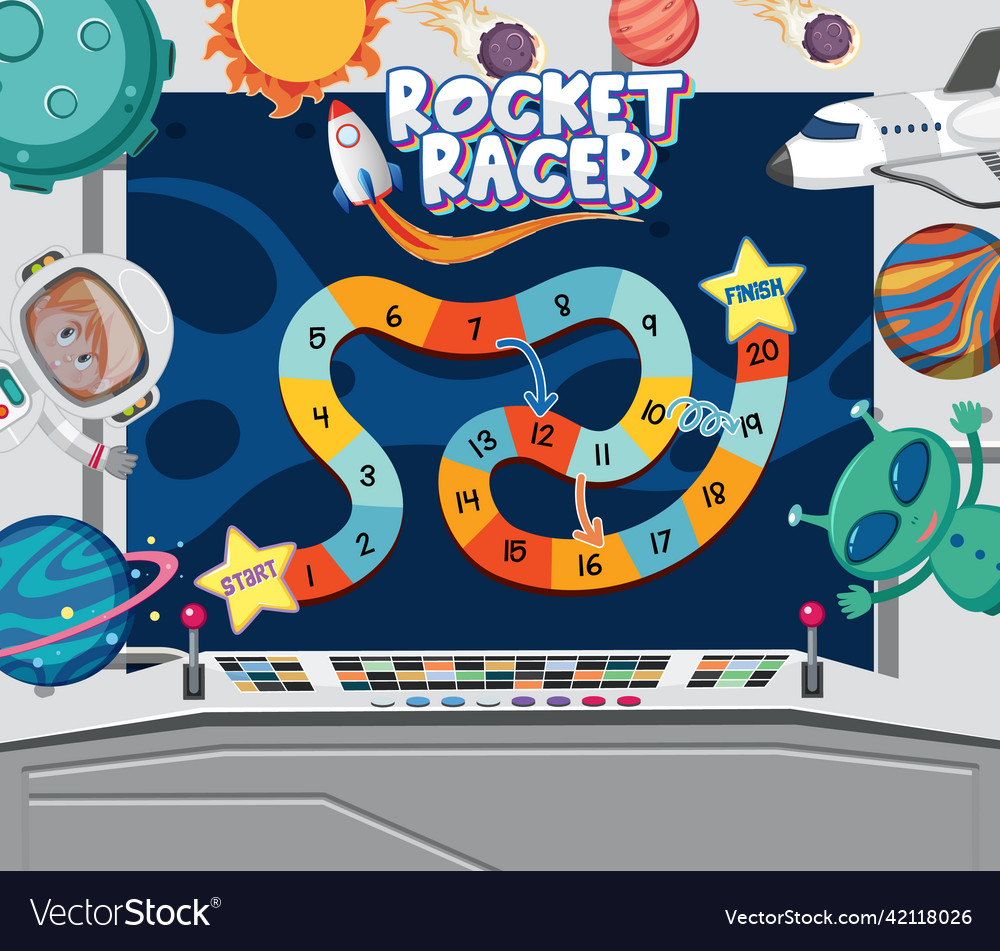 Game template with space theme background vector image Game template with space theme background