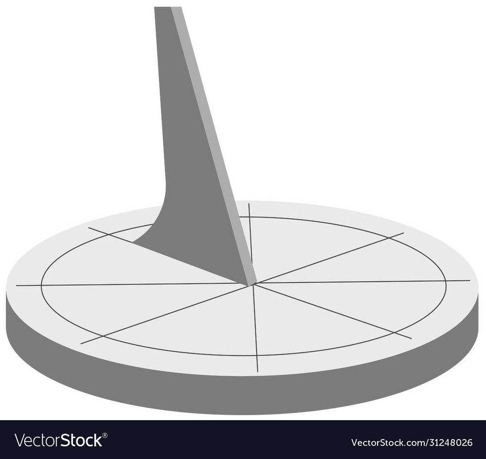Gray sundial with pointer