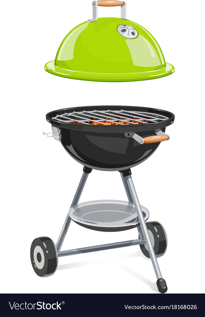 Kettle for barbecue with lid Royalty Free Vector Image