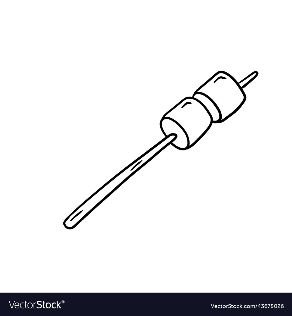 Marshmallow on a stick preparation of souffle Vector Image