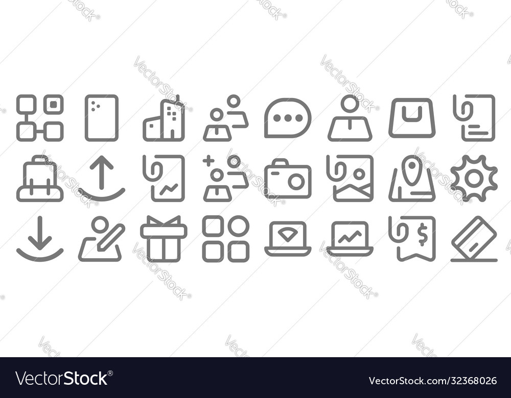 Myicon one line icons linear set quality vector image Myicon one line icons linear set quality
