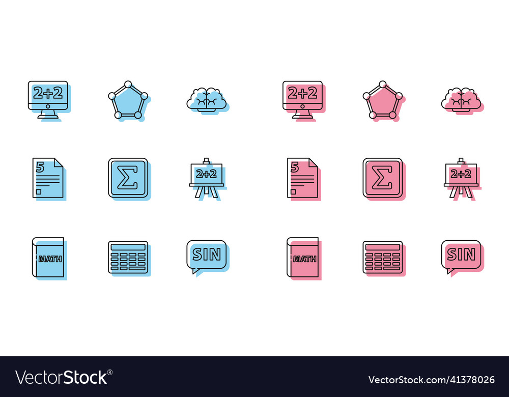 Set line triangle math chalkboard graph vector image Set line triangle math chalkboard graph