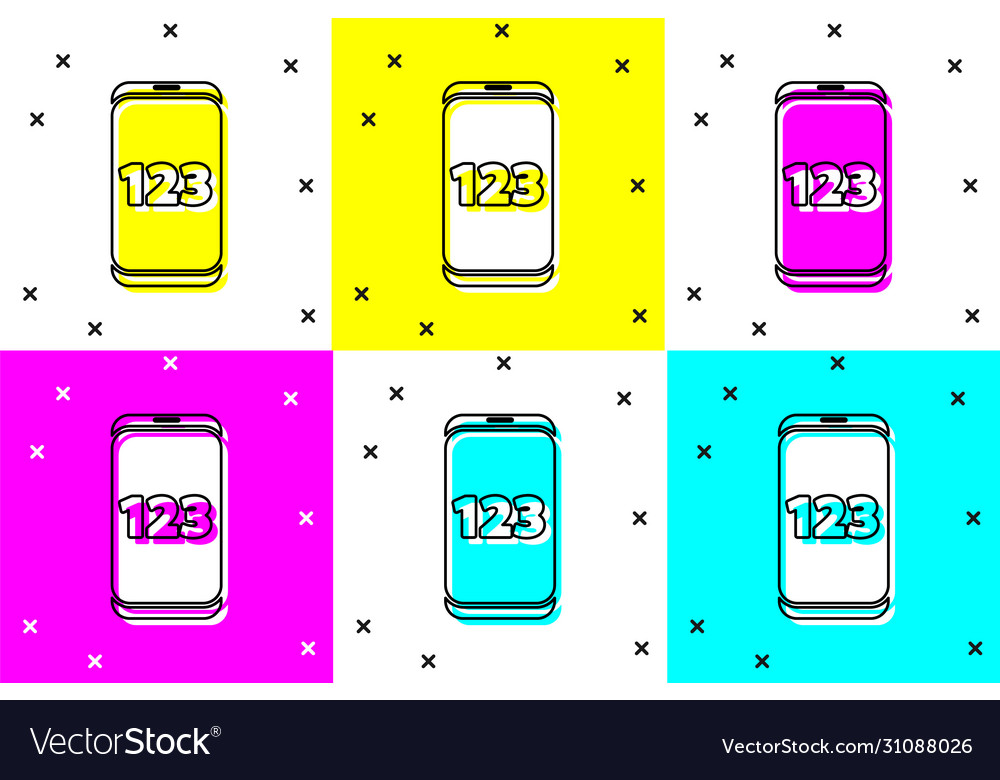 Set mobile calculator smartphone interface icon vector image Set mobile calculator smartphone interface icon