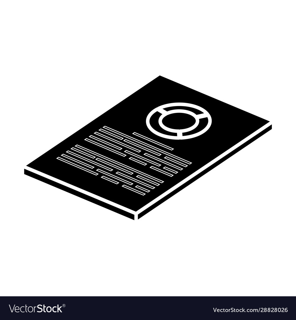 Silhouette document with circular statistical Vector Image Silhouette document with circular statistical