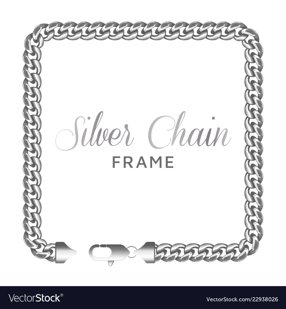 Silver chain square border frame